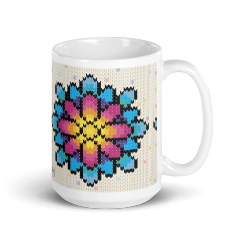 Knitted Zinnia Knitting Mug